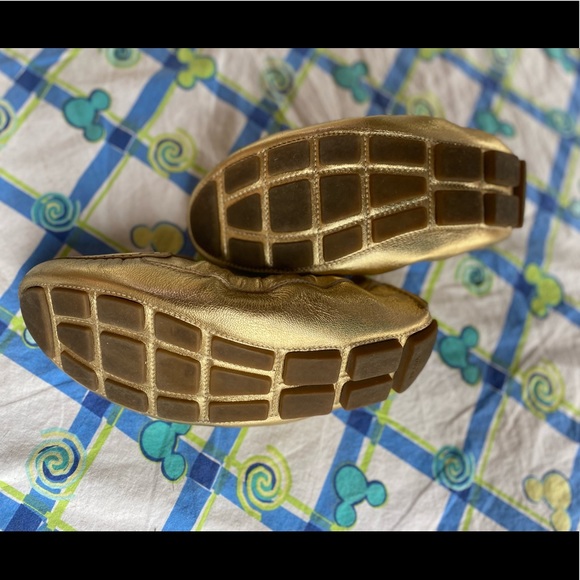 100% Auth PRADA Calzature Donna Nappa Flats Loafers | Platino Gold | 38 (7/7.5) - Picture 15 of 16